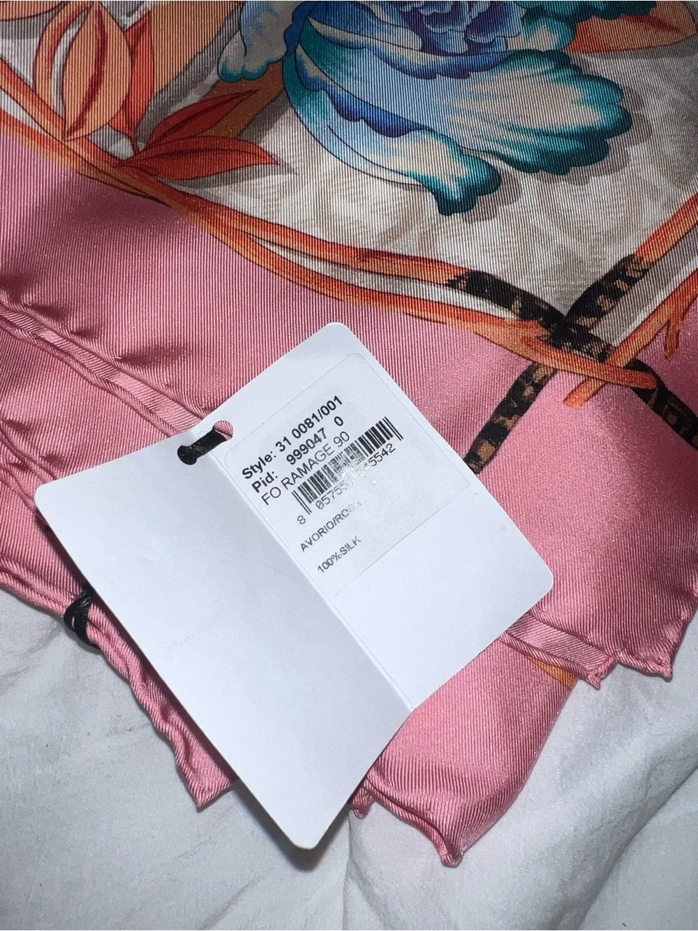Salvatore Ferragamo Pink Silk Bandeau with Floral Accent